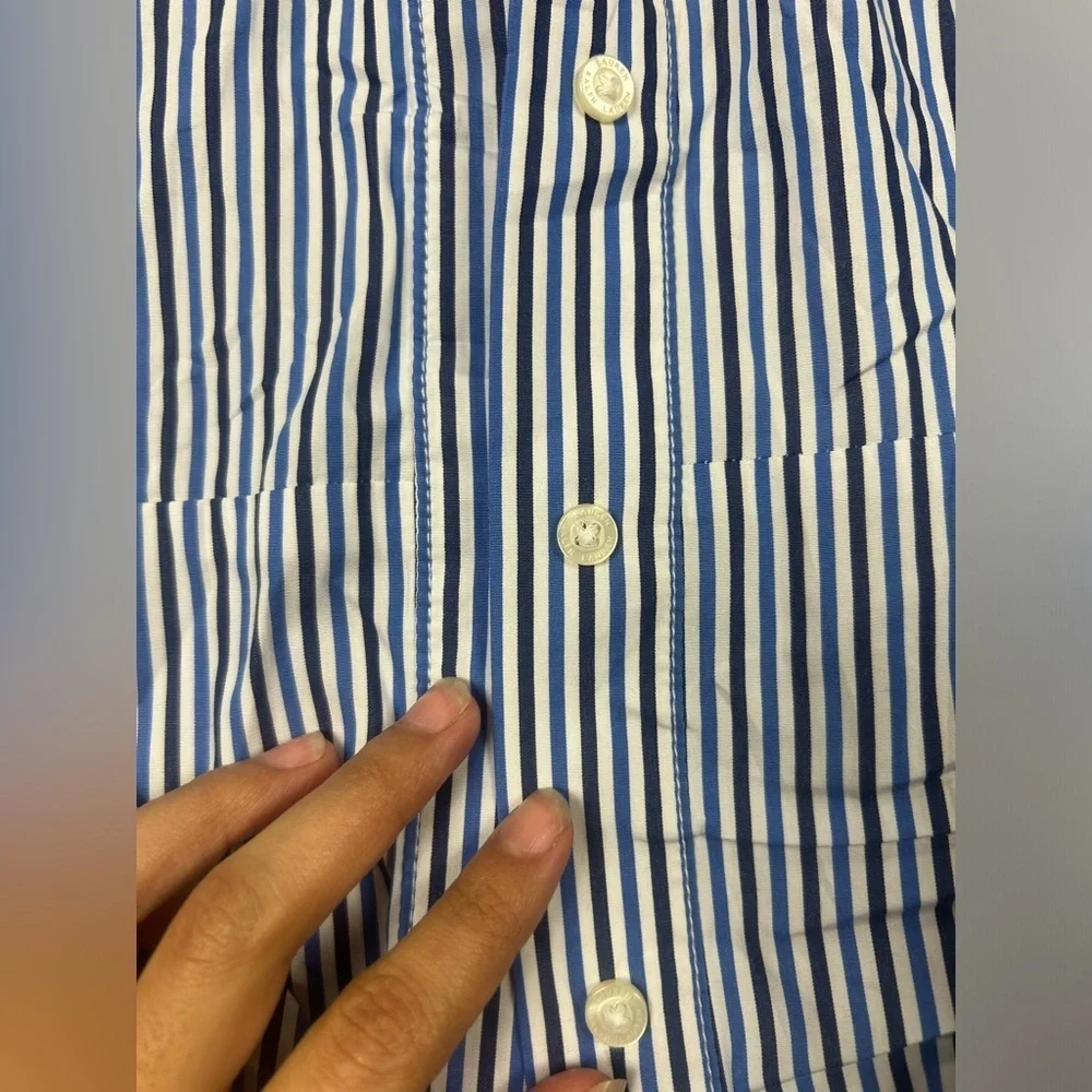 Polo Ralph Lauren Striped Button Up Black label womens size L blue white - Picture 6 of 7